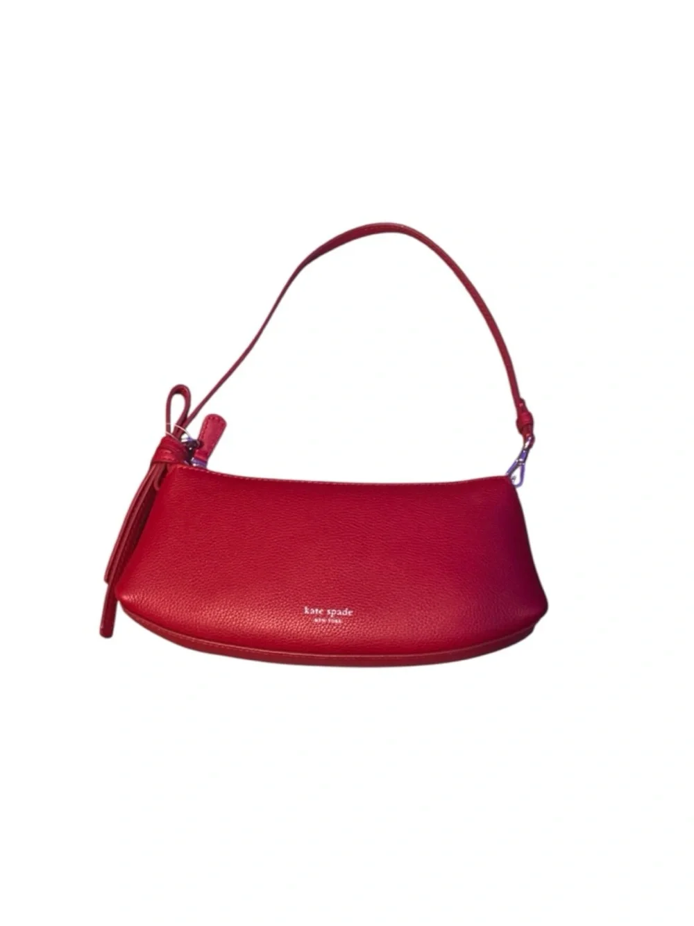 kate spade Loop Pochette Shoulder Bag, Red Pebbled Leather, NWT - Picture 3 of 8